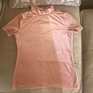Pink velvet shirt